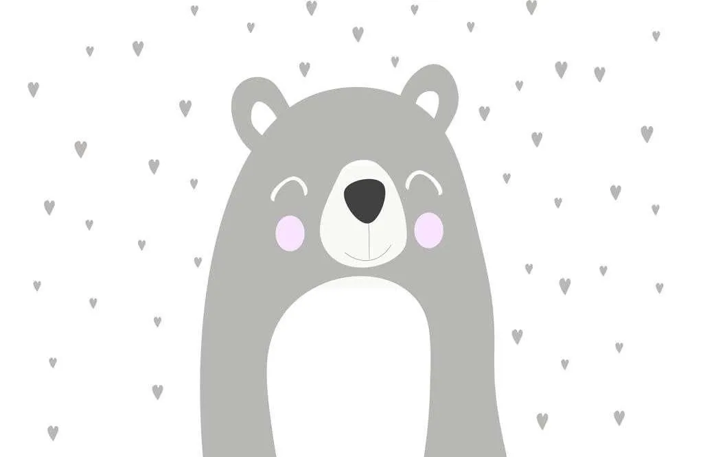 Фотообои в интерьере мишка серый  12-886 фото