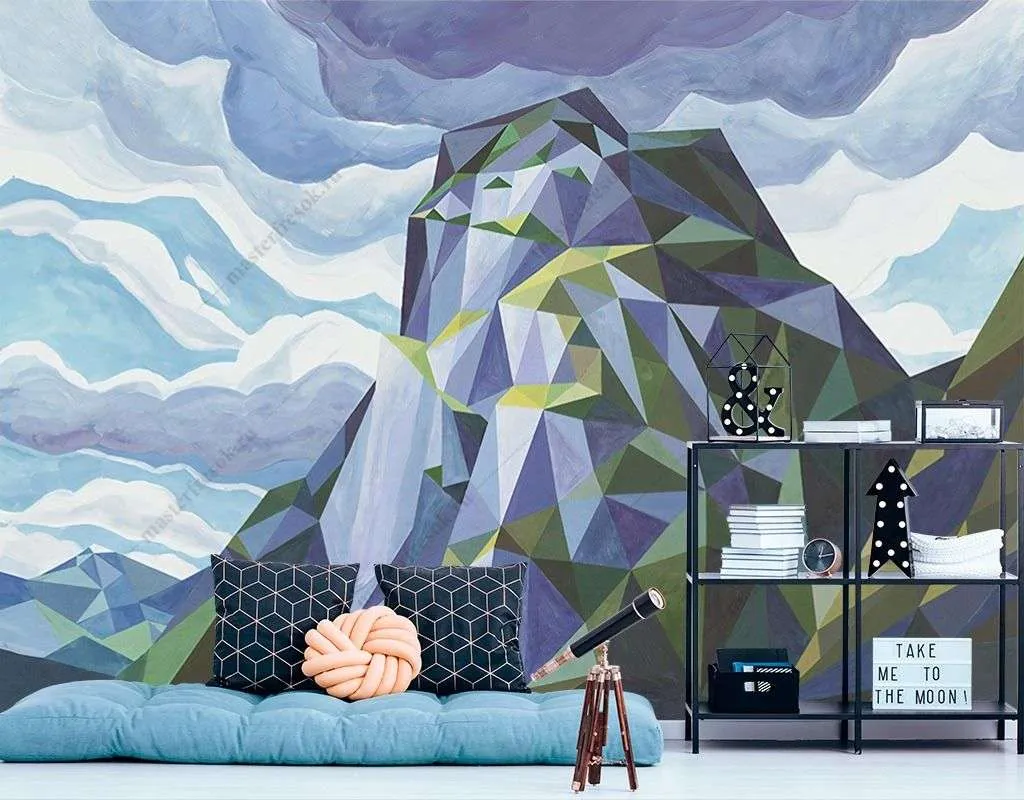 Фотообои в интерьере горы 3д  14-418 фото