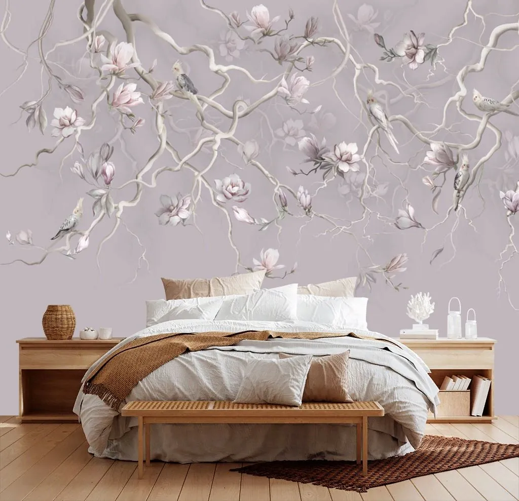 Фотообои в интерьере сакура нежная  13-738 фото