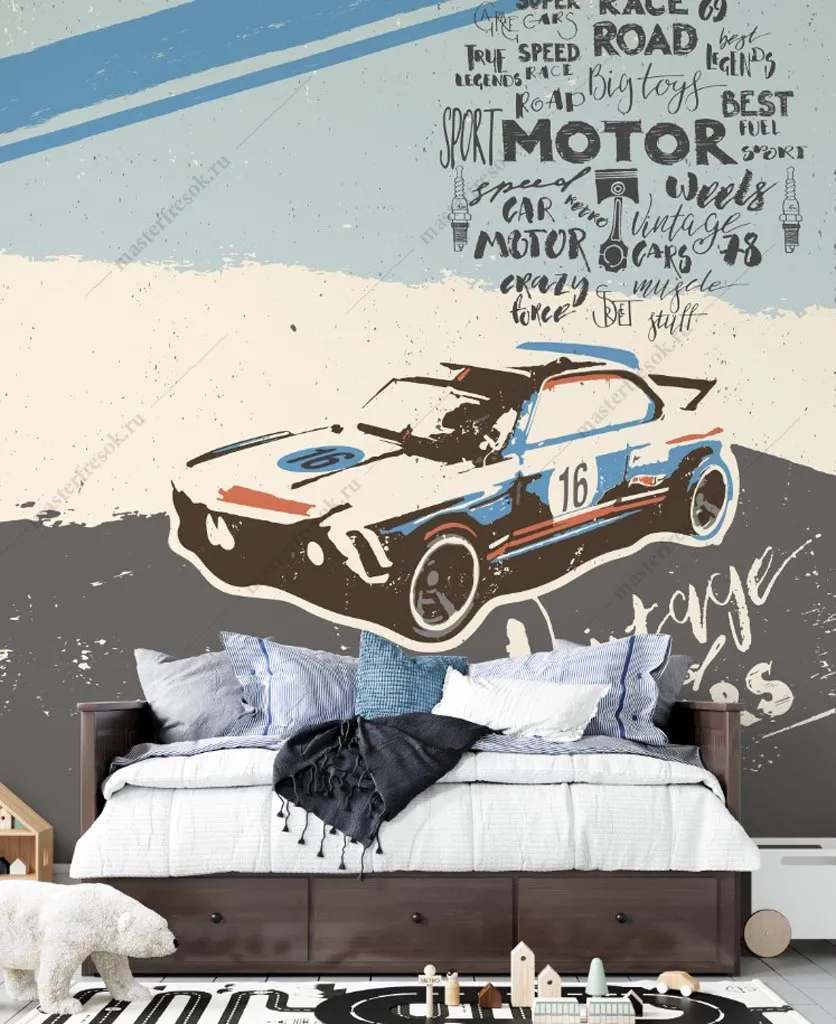 Фотообои в интерьере ретро автомобиль  12-1409 фото