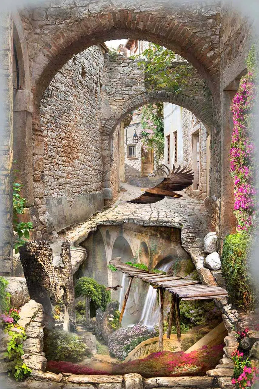 Фотообои в интерьере арка 3д  7-294 фото