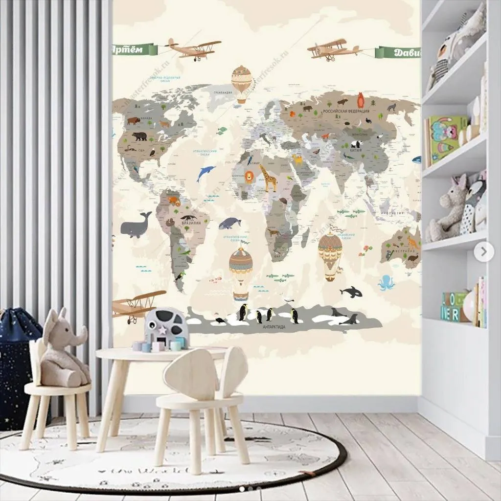 Фотообои Карта с именами  14-177