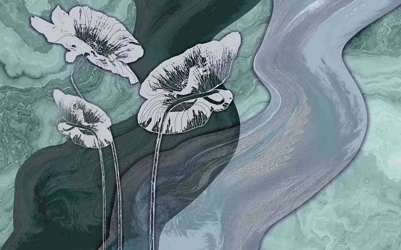 Фотообои в интерьере изумрудная гладь  13-097 фото