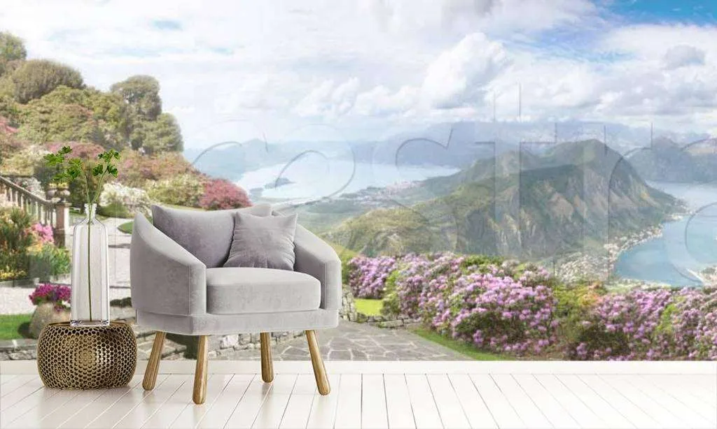 Фотообои в интерьере вилла высоко в горах  5-004 фото