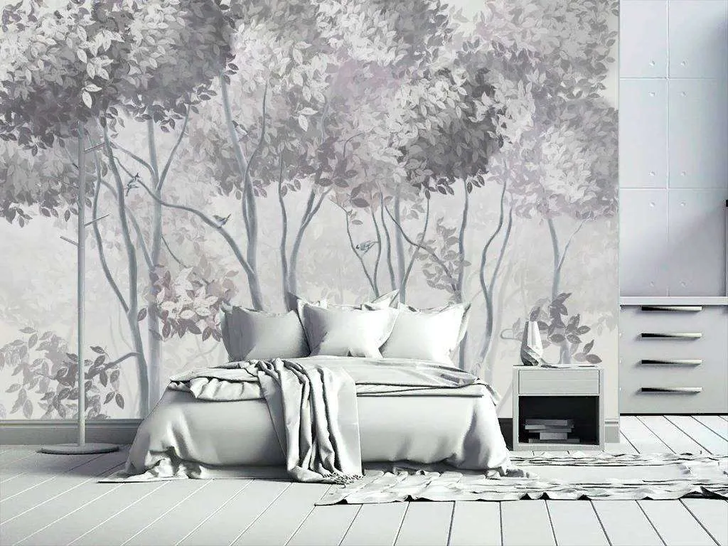 Фотообои Бесшовные обои на стену:  Деревья серые. Артикул: 13-235  