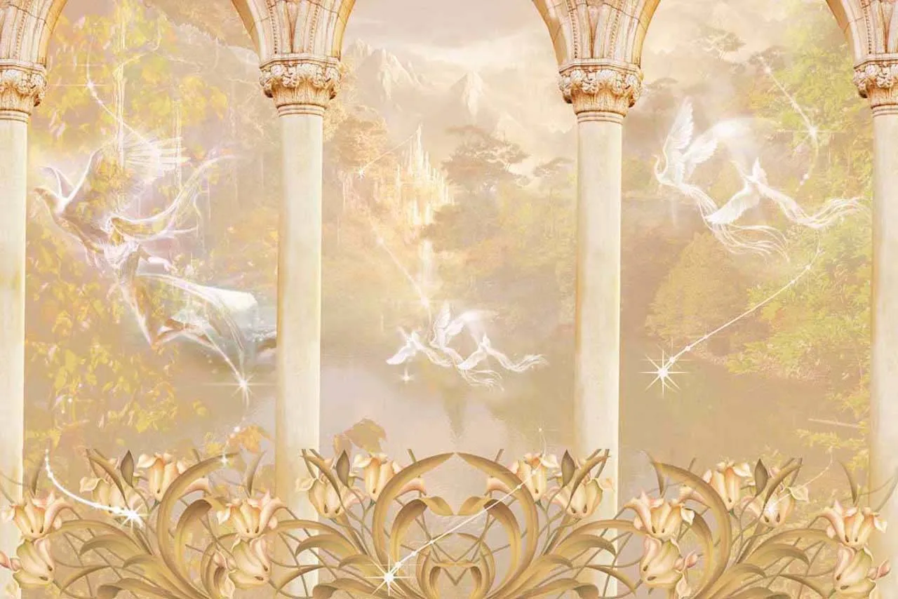 Фотообои в интерьере колонны абстрактные  2-064 фото