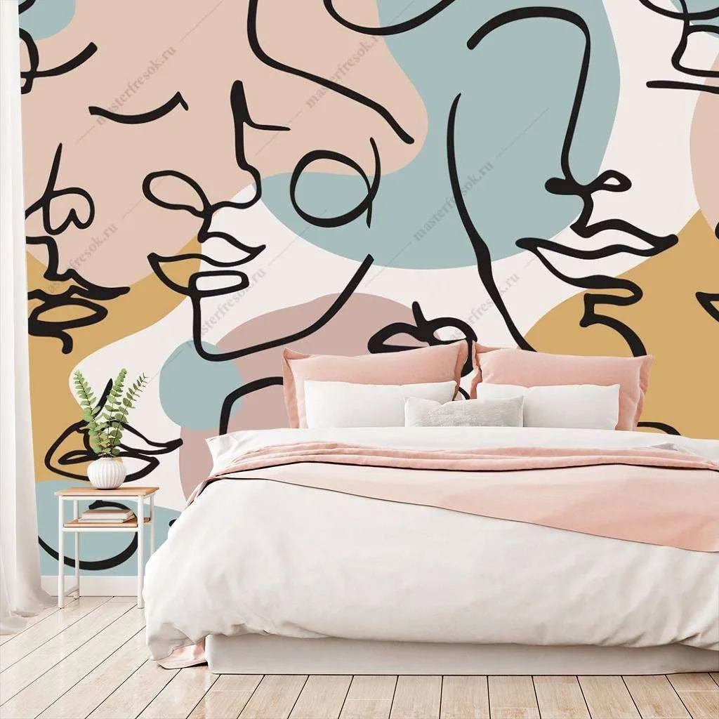 Фотообои в интерьере абстрактный портрет  9-1125 фото