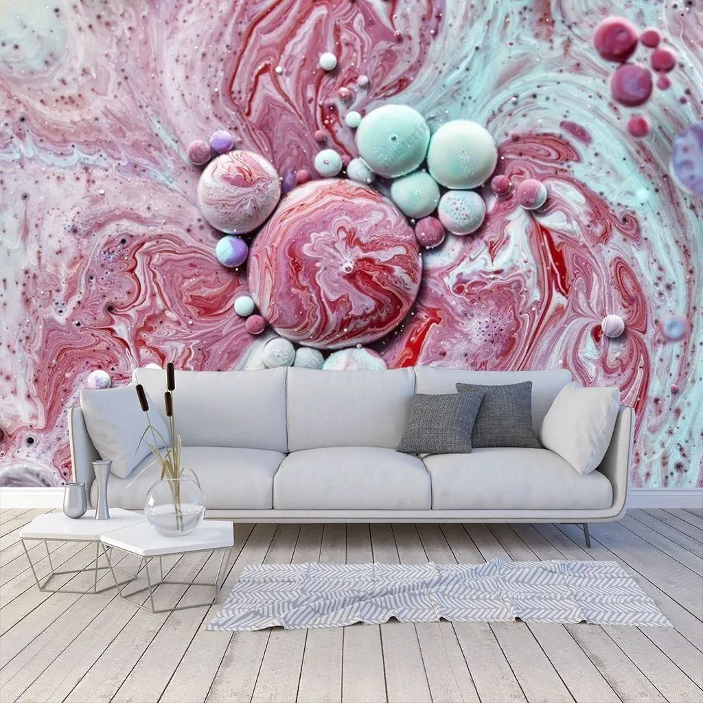 Фотообои в интерьере красочные пузыри  9-1409 фото