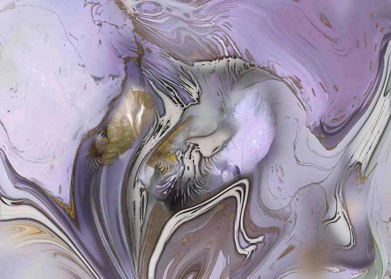 Фотообои в интерьере флюид арт розово-фиолетовый  13-036 фото