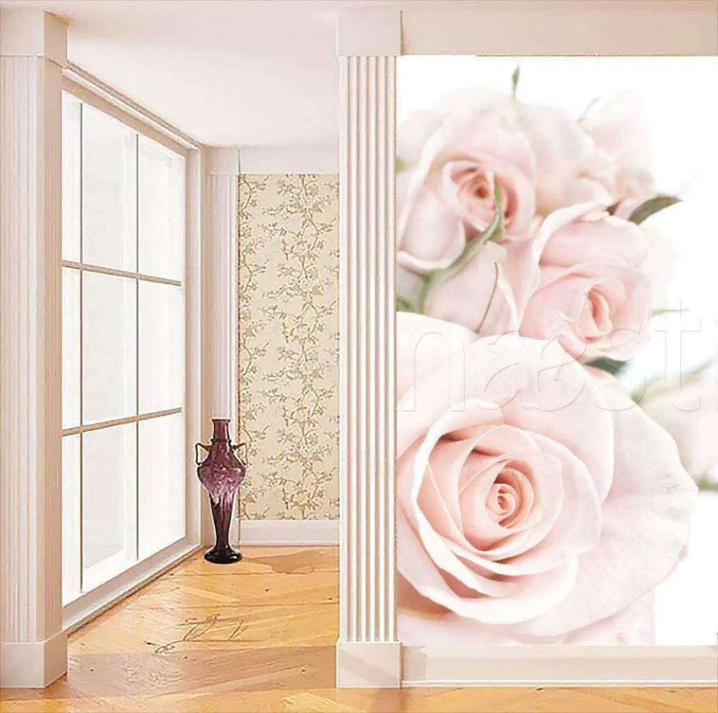 Фотообои Розовые розы на белом  9-083