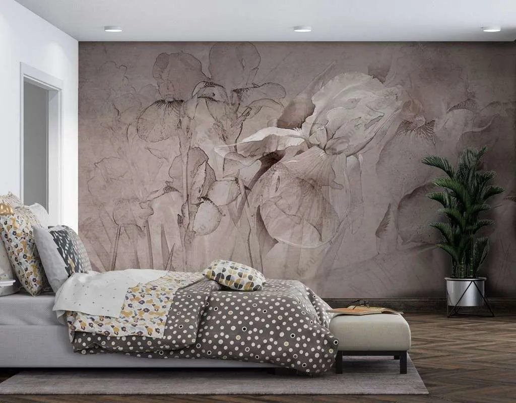 Фотообои в интерьере цветочная абстракция  13-417 фото
