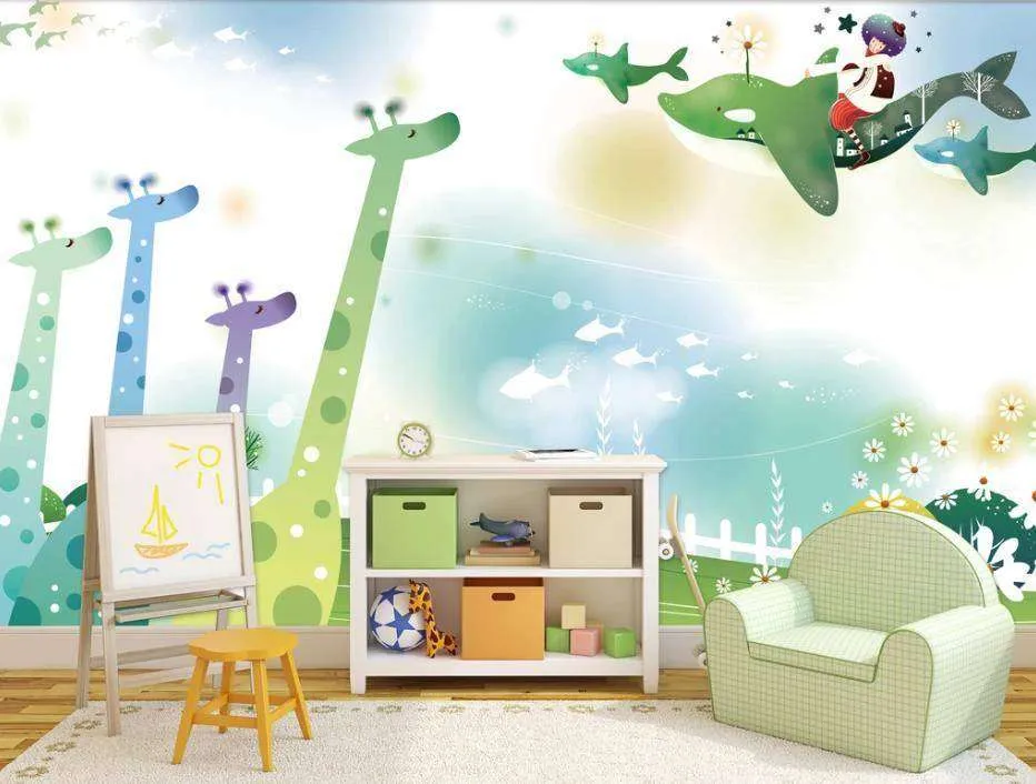 Фотообои Жирафы и кит  15-174