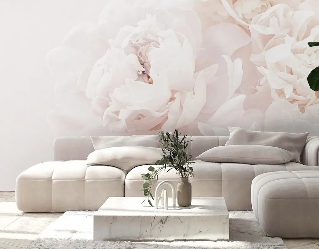 Фотообои в интерьере пион светлый 3д  9-2036 фото
