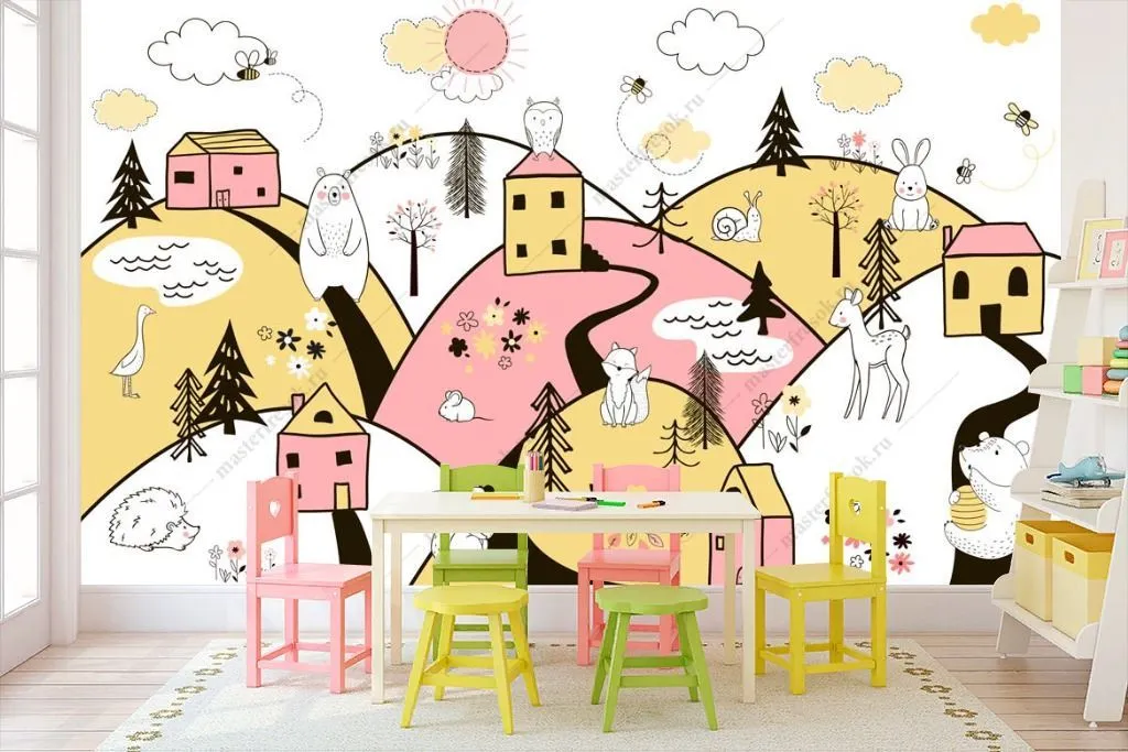 Фотообои Сказочный город на холмах  12-1310