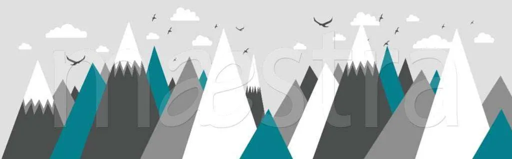 Фотообои в интерьере облачка в горах  15-177 фото