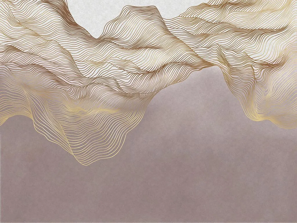 Фотообои в интерьере линии золотые  14-798 фото