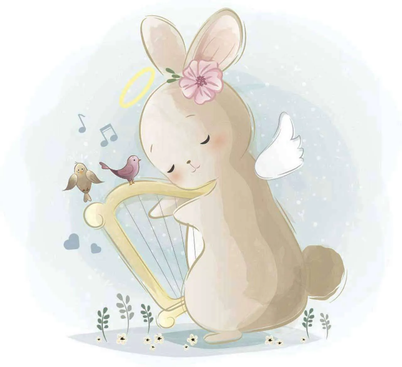 Фотообои в интерьере зайка музыкант  12-472 фото