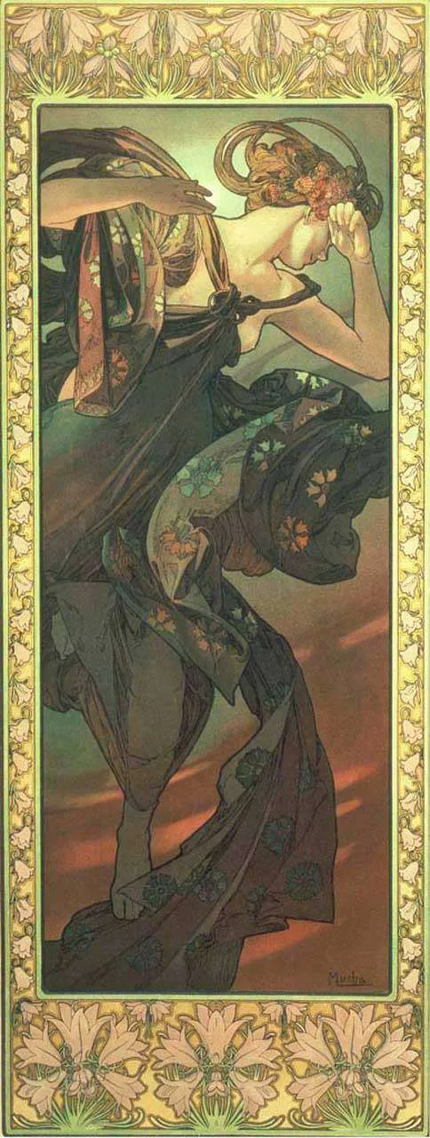 Фотообои в интерьере альфонс мариа муха – вечерняя звезда  8-185 фото