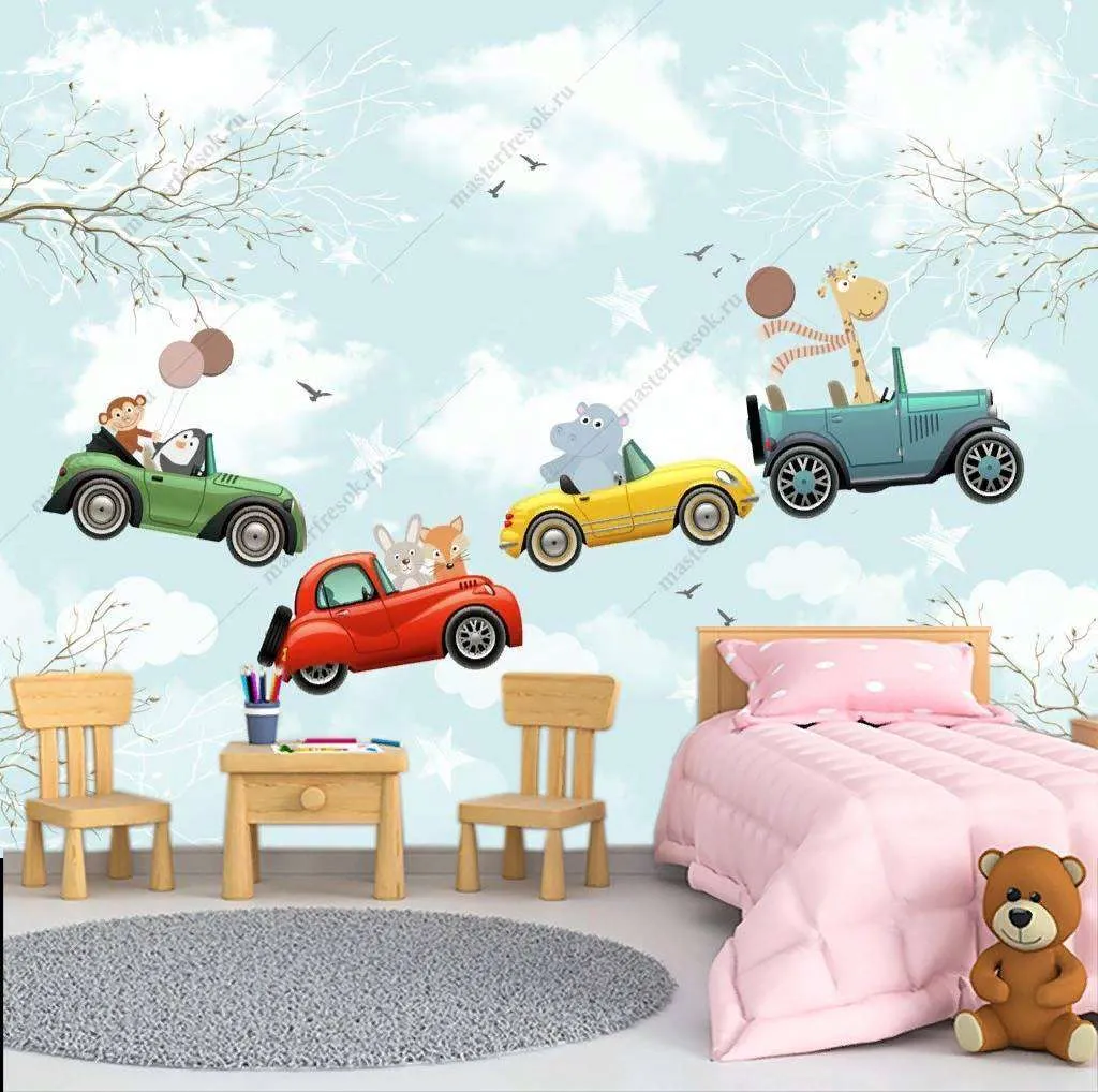 Фотообои в интерьере автомобили в небе  14-163 фото