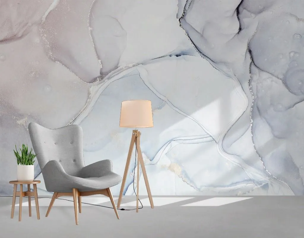 Фотообои в интерьере мрамор светло-голубой  9-2048 фото