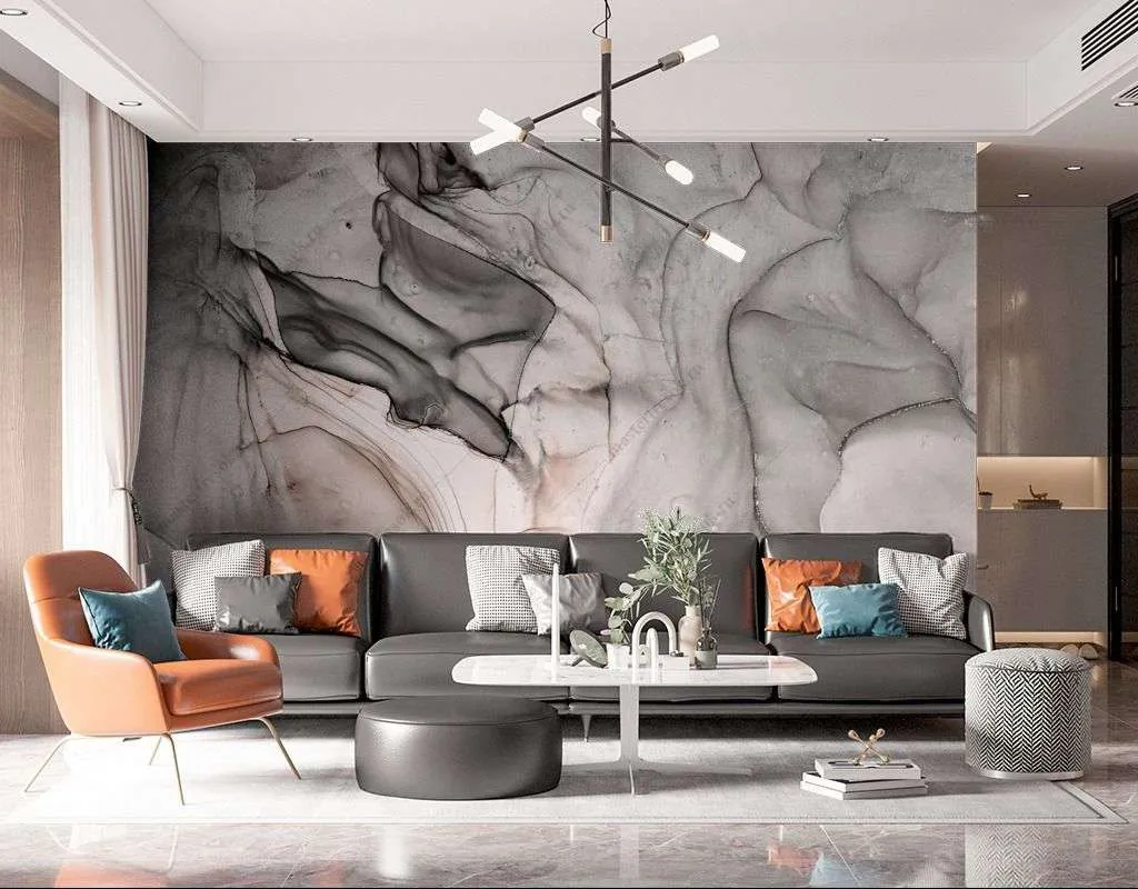 Фотообои в интерьере разводы чернилами  9-1551 фото