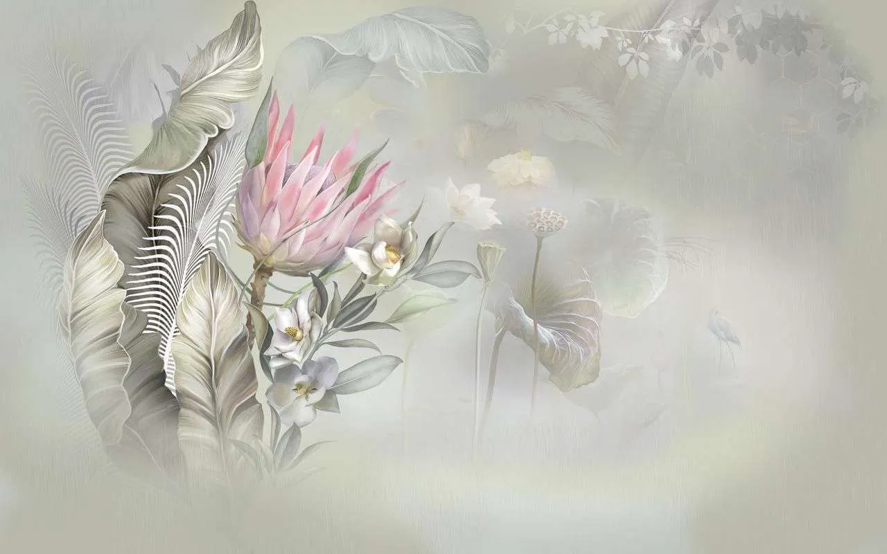 Фотообои в интерьере цветок протеи  13-490 фото