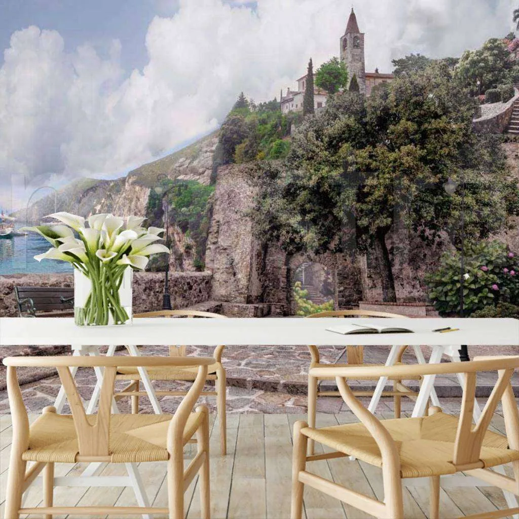 Фотообои в интерьере терраса старинного города  7-059 фото