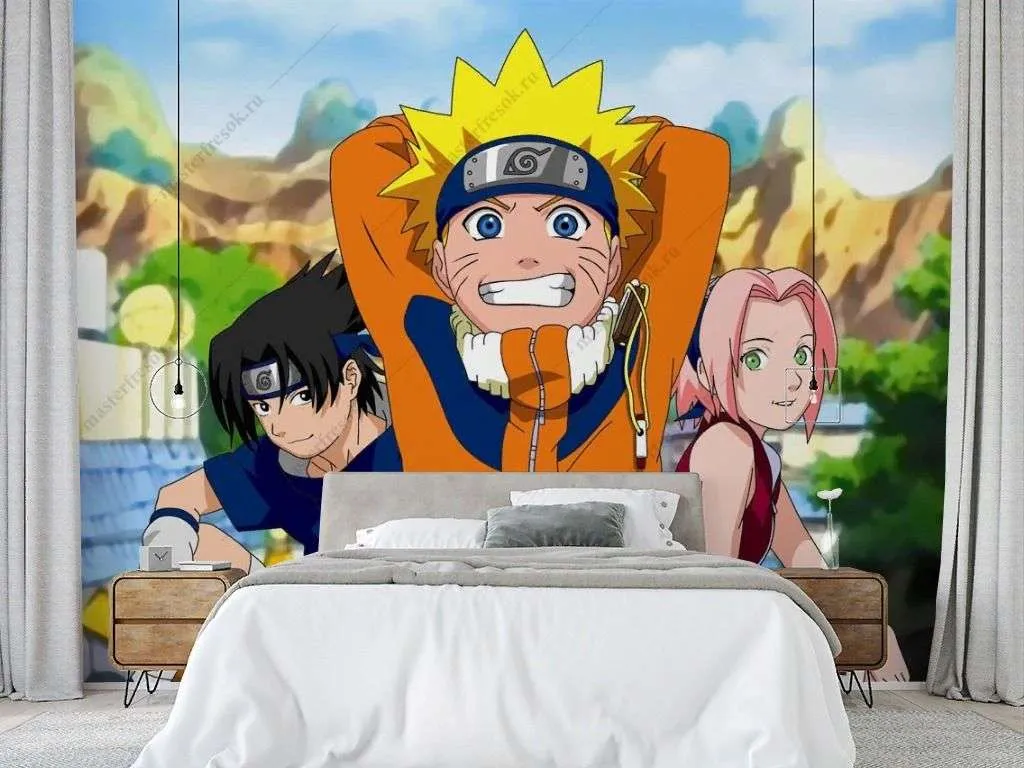 Фотообои в интерьере наруто команда  12-1337 фото