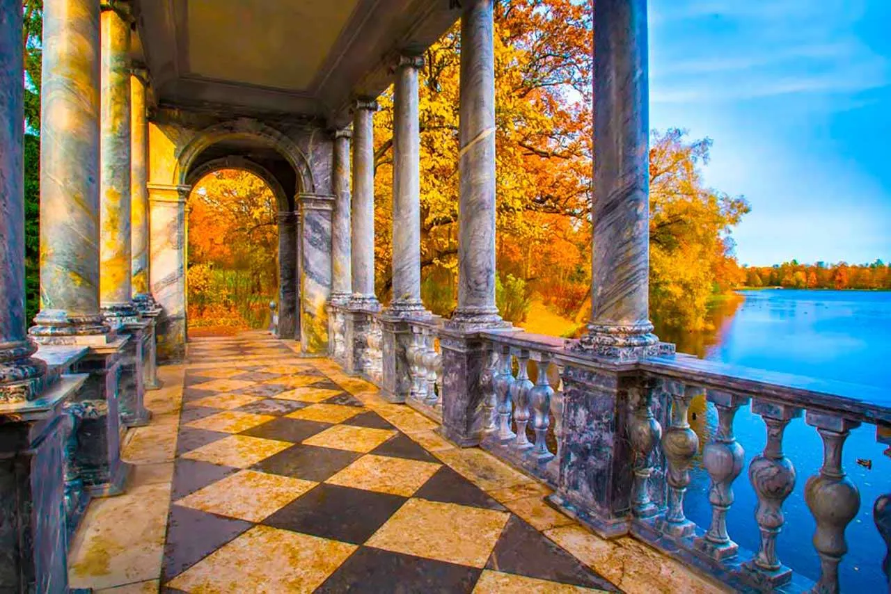 Фотообои в интерьере мраморный мост в екатерининском парке  9-700 фото