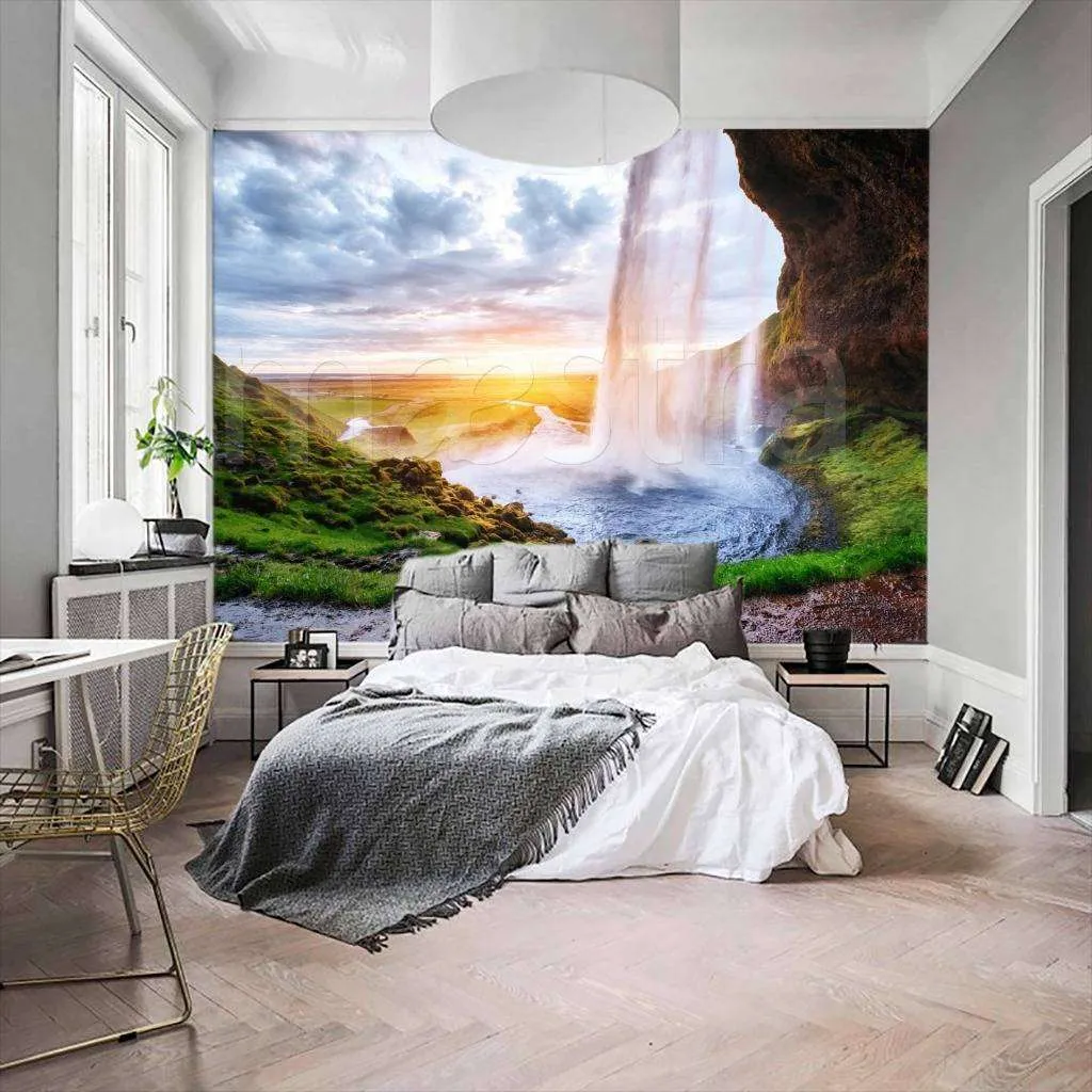 Фотообои Водопад на фоне заката  9-852