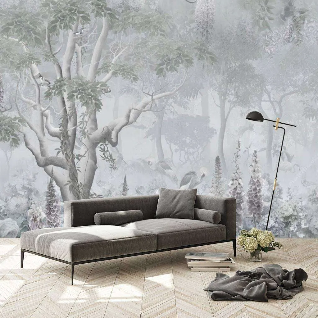 Фотообои в интерьере жар птица в саду  13-090 фото