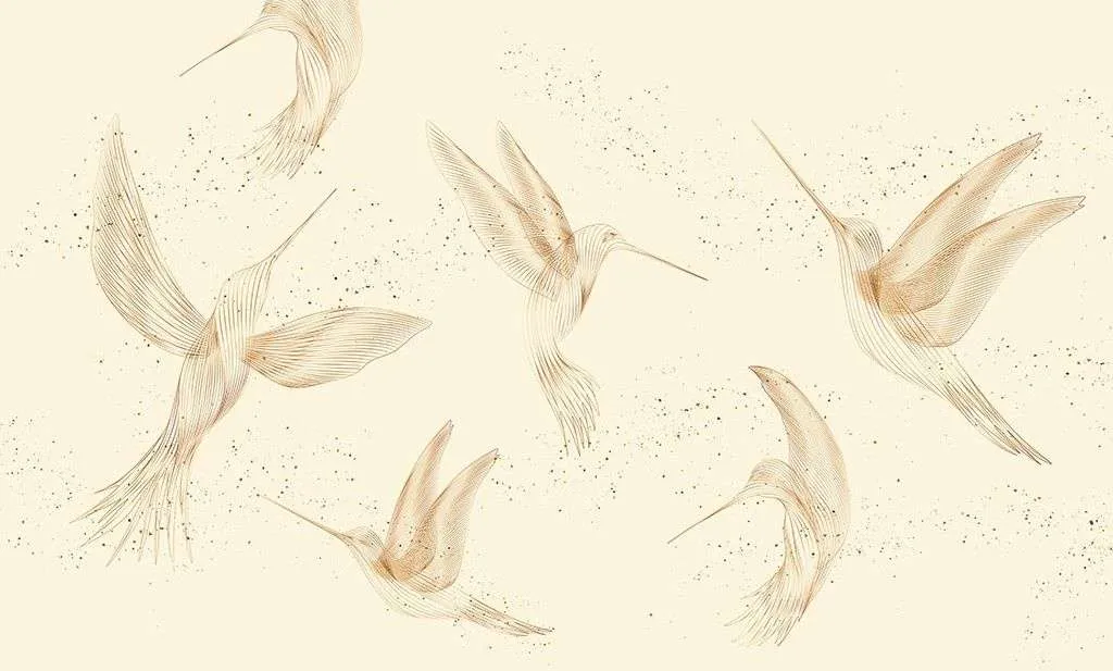 Фотообои в интерьере калибри порхают  9-2109 фото