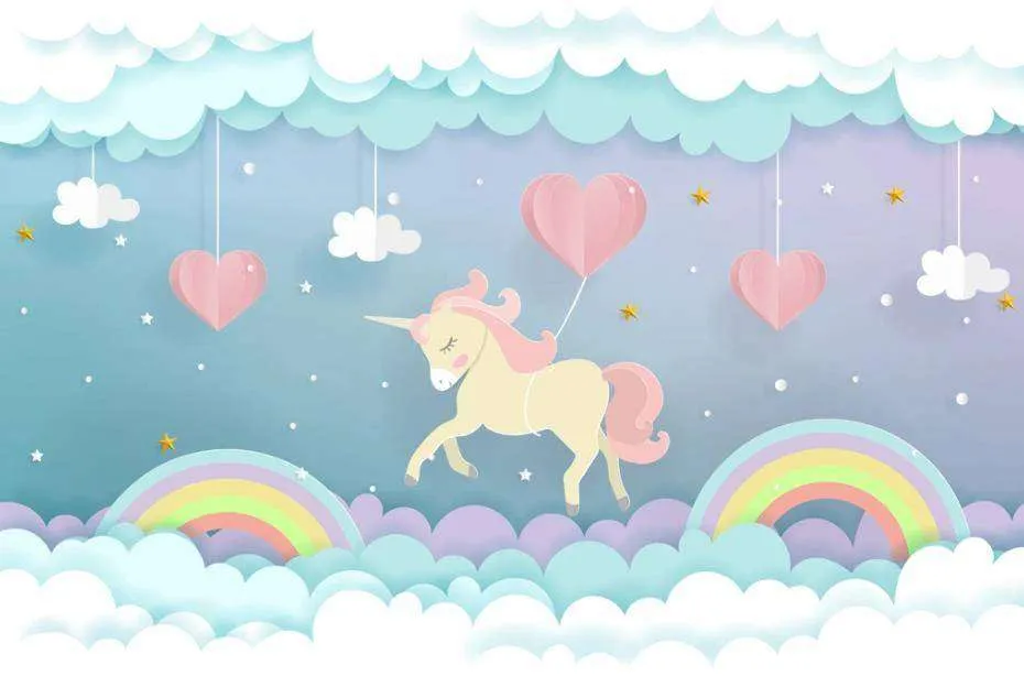 Фотообои в интерьере единороги 3д  15-353 фото