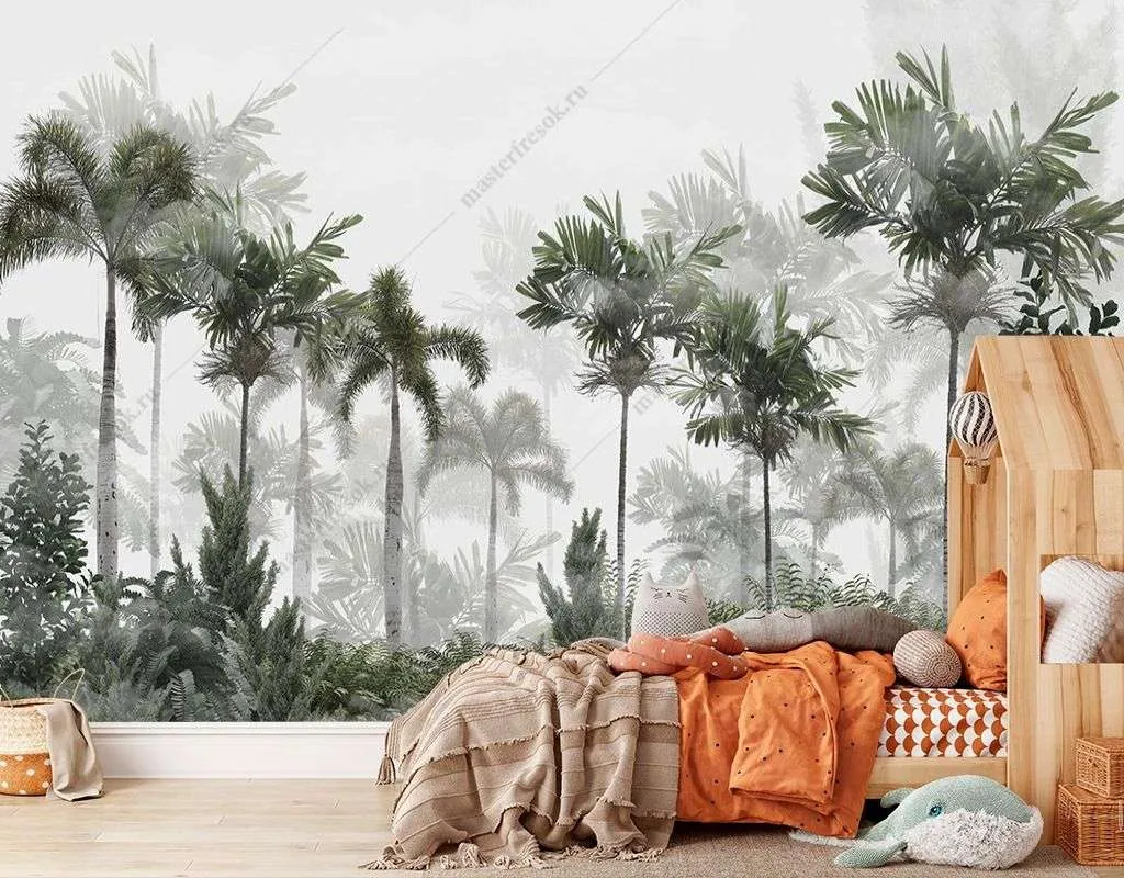 Фотообои в интерьере влажный тропический лес  9-1707 фото