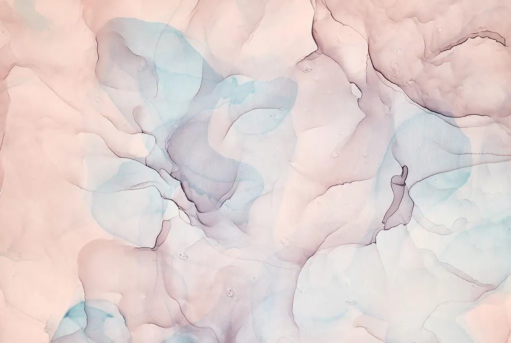 Фотообои в интерьере розовая акварель флюид  9-1500 фото