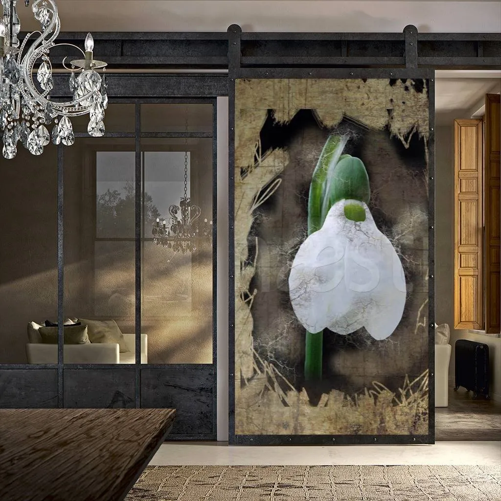 Фотообои в интерьере белый цветок абстракция  2-109 фото