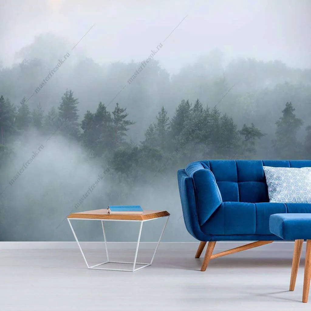 Фотообои в интерьере туманное утро  9-1164 фото