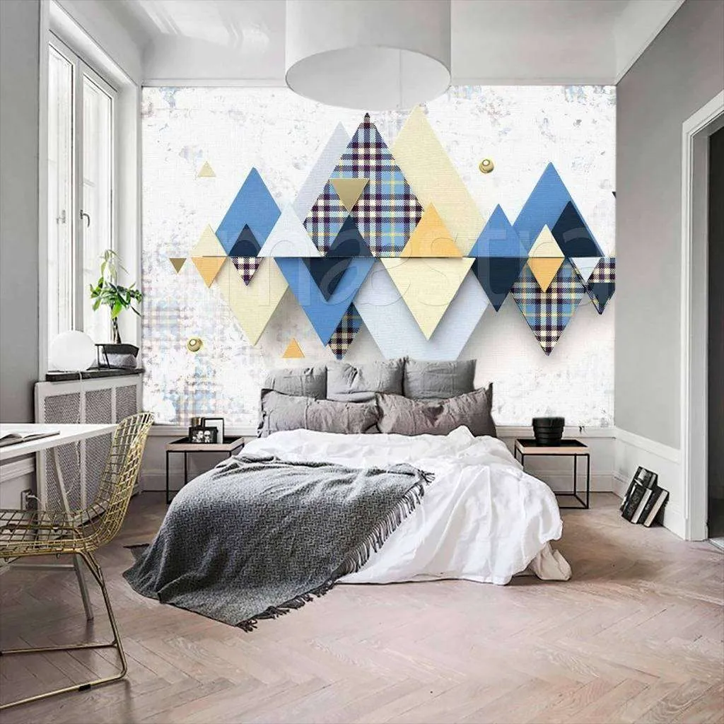 Фотообои в интерьере треугольник 3д стереоскопический  15-017 фото