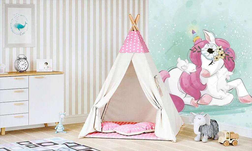 Фотообои в интерьере маленькая лошадка  12-469 фото