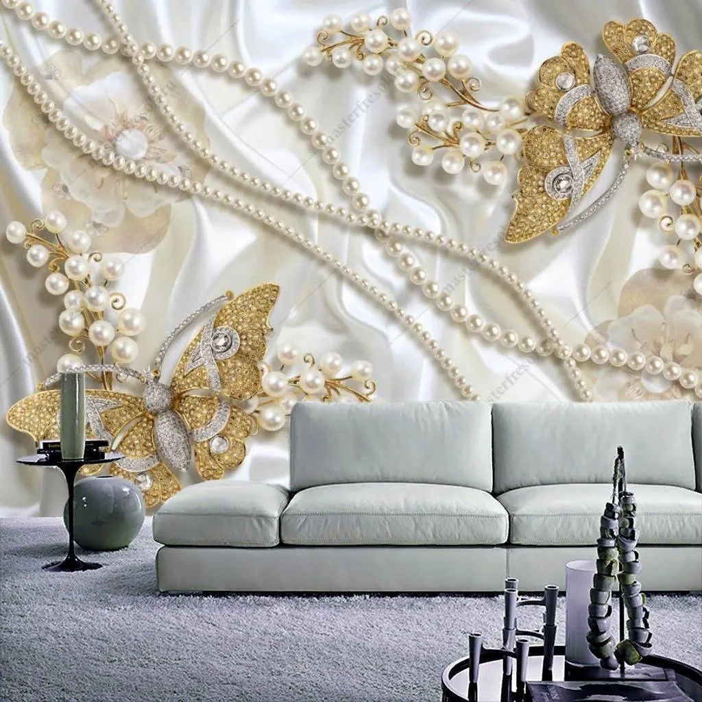 Фотообои 3д Золотые бабочки  10-856