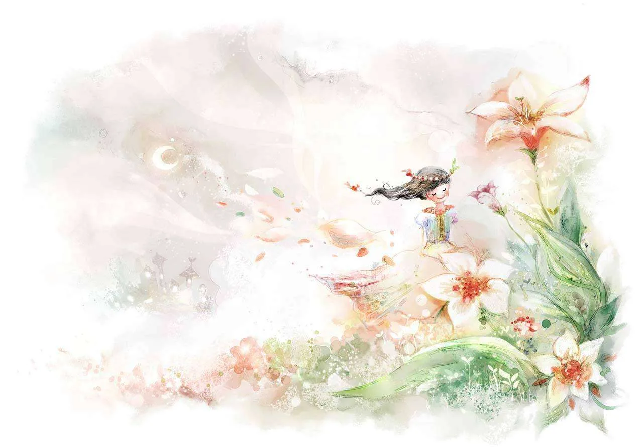 Фотообои в интерьере принцесса в цветах  12-284 фото