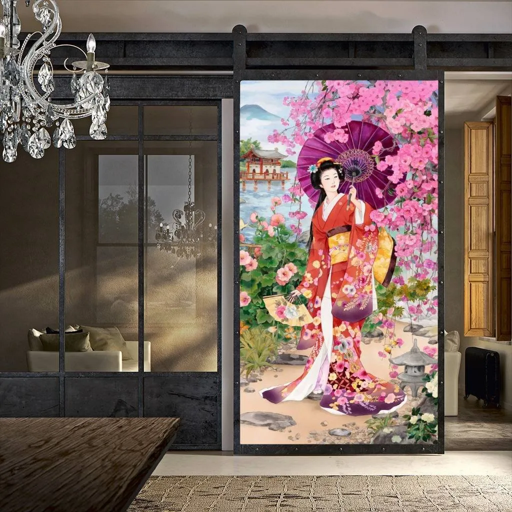 Фотообои в интерьере девушка в саду  8-151 фото