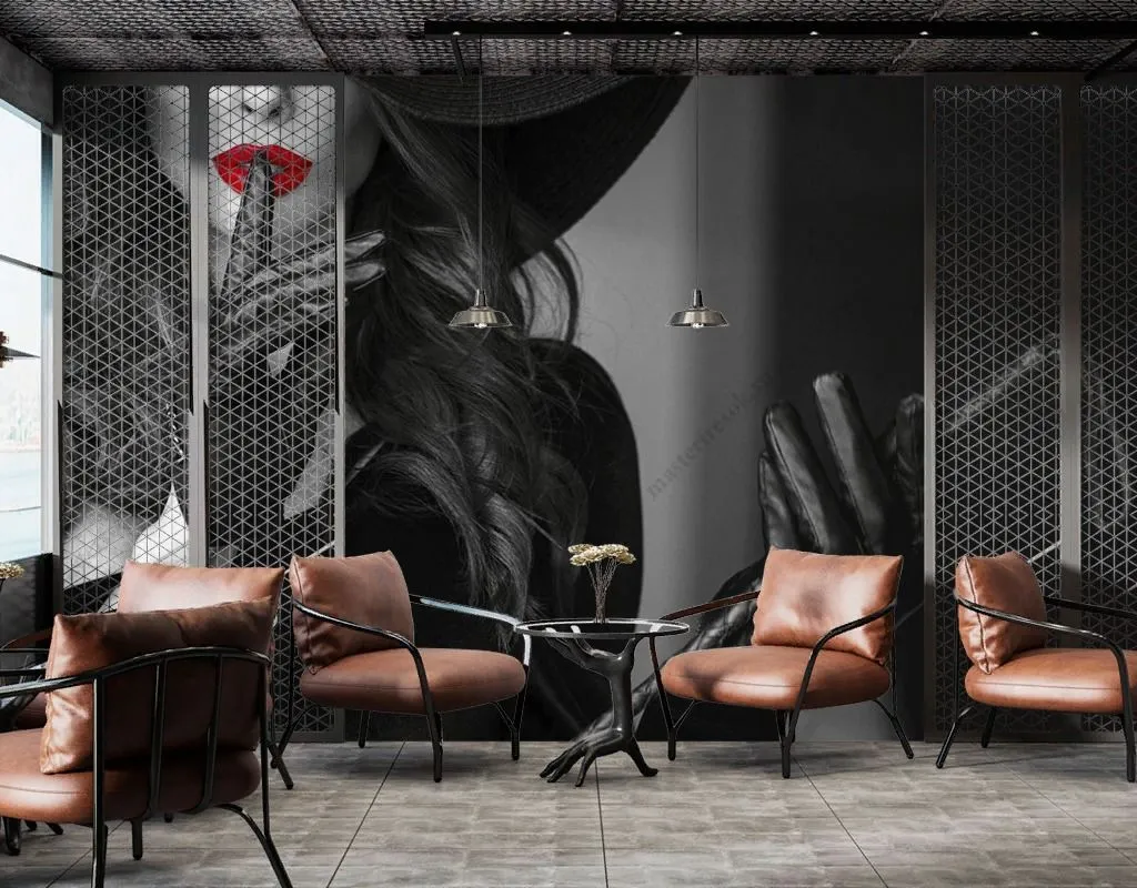 Фотообои в интерьере леди со стеком  9-1765 фото