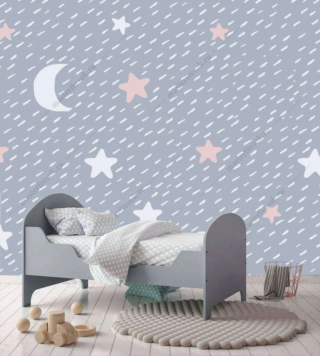 Фотообои в интерьере звезды и месяц  12-764 фото