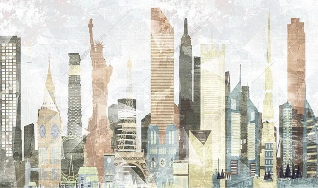 Фотообои в интерьере статуя свободы  15-834 фото