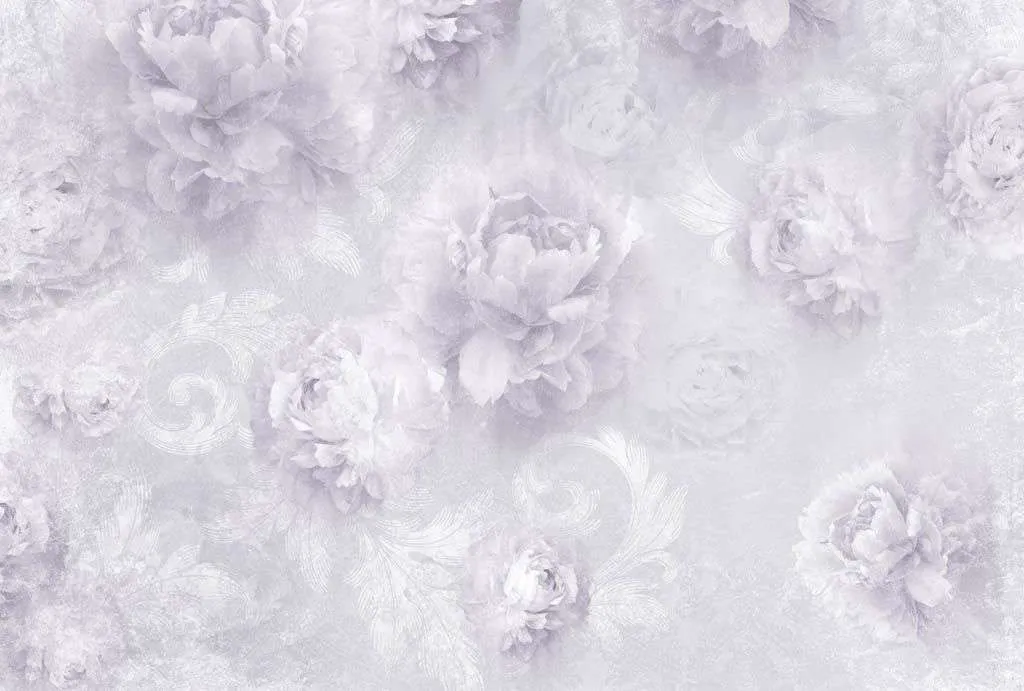 Фотообои в интерьере сиреневые пионы  10-750 фото