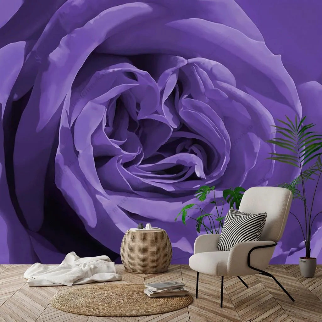 Фотообои в интерьере сиреневая роза  9-1431 фото