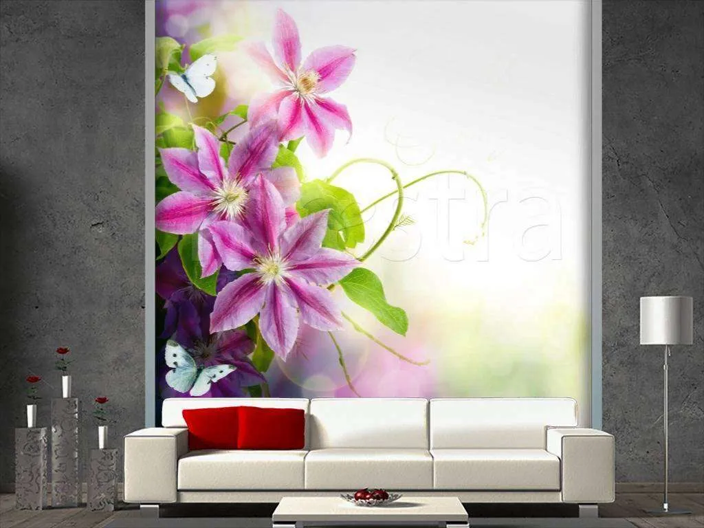 Фотообои Крупные сиреневые цветы  4-046