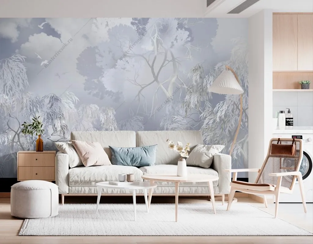 Фотообои Лес лилово-серый  13-637