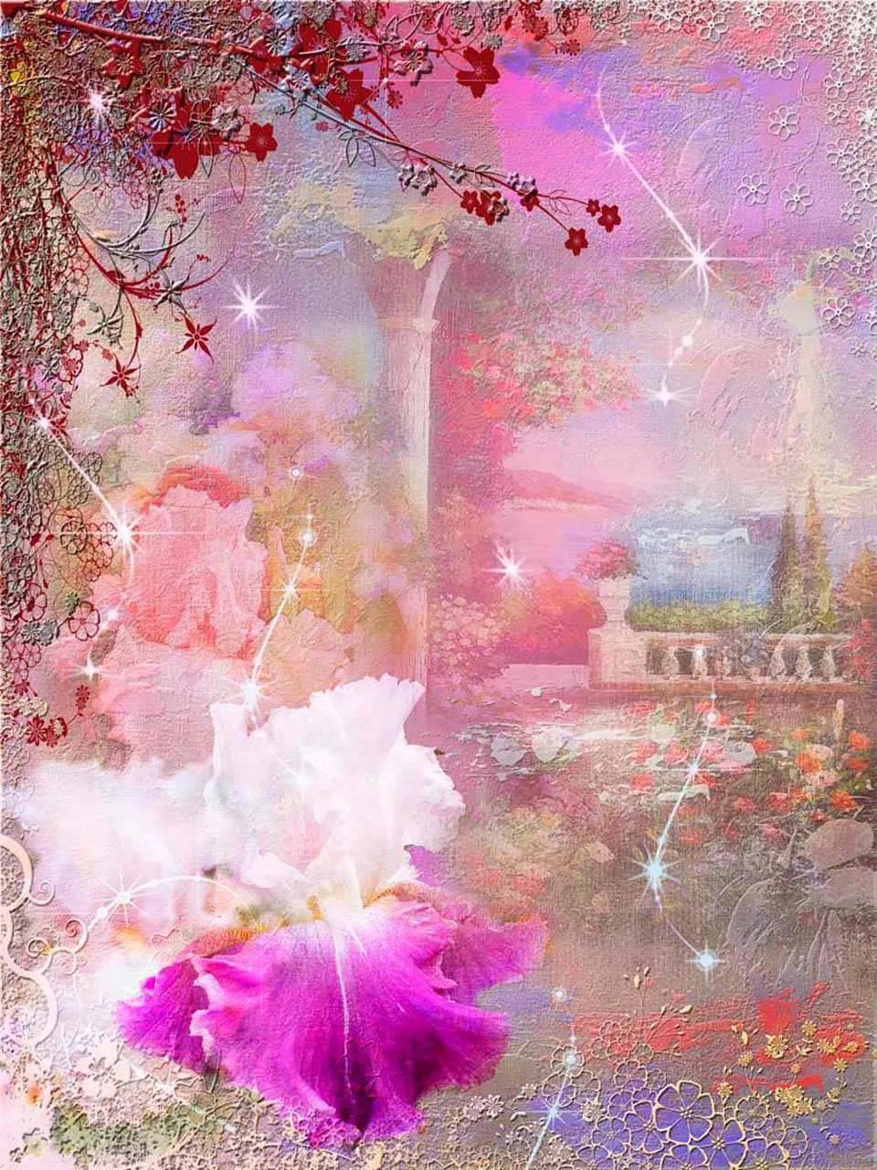 Фотообои в интерьере цветочный джаз  5-153 фото